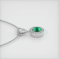 0.83 Ct. Emerald Pendant, 18K White Gold 3