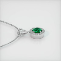 0.99 Ct. Emerald  Pendant - 18K White Gold