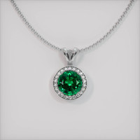 2.88 Ct. Emerald   Pendant, 18K White Gold 1