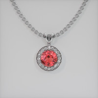 2.10 Ct. Gemstone Pendant, 18K White Gold 1