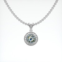 1.33 Ct. Bi Color Sapphire Pendant, 18K White Gold 1