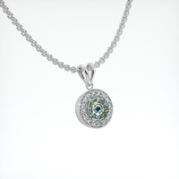 1.33 Ct. Bi Color Sapphire Pendant, 18K White Gold 2