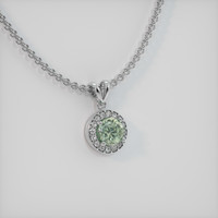 0.76 Ct. Sapphire Pendant, 18K White Gold 2