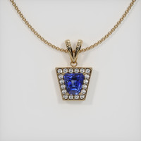 2.06 Ct. Sapphire Pendant, 14K Yellow Gold 1