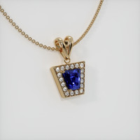 2.06 Ct. Blue Sapphire Pendant, 14K Yellow Gold 2