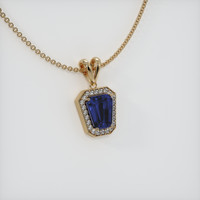 3.43 Ct. Sapphire Pendant, 14K Yellow Gold 2