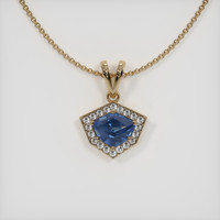 1.84 Ct. Sapphire Pendant, 14K Yellow Gold 1