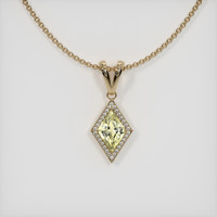 3.20 Ct. Sapphire Pendant, 14K Yellow Gold 1