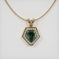 3.44 Ct. Sapphire Pendant, 14K Yellow Gold 1