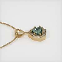 1.20 Ct. Green Sapphire Pendant, 14K Yellow Gold 3