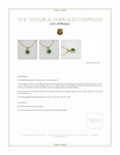 Emerald Pendant 0.85 Ct., 18K Yellow Gold Appraisal