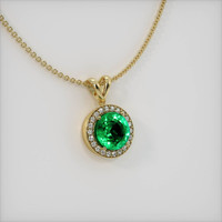 3.59 Ct. Emerald Pendant, 18K Yellow Gold 2