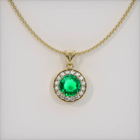 0.93 Ct. Emerald   Pendant, 18K Yellow Gold 1