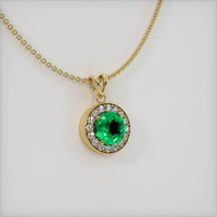 0.93 Ct. Emerald   Pendant, 18K Yellow Gold 2