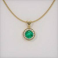 1.20 Ct. Emerald Pendant, 18K Yellow Gold 1