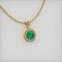 1.20 Ct. Emerald Pendant, 18K Yellow Gold 2