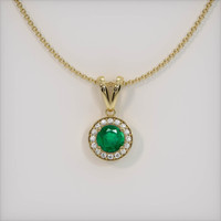 0.77 Ct. Emerald Pendant, 18K Yellow Gold 1