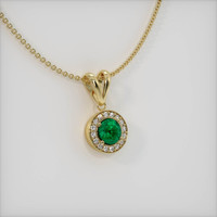 0.77 Ct. Emerald  Pendant - 18K Yellow Gold