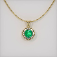 0.76 Ct. Emerald  Pendant - 18K Yellow Gold