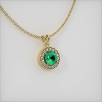 0.76 Ct. Emerald Pendant, 18K Yellow Gold 2