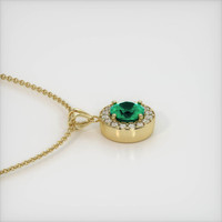 0.76 Ct. Emerald Pendant, 18K Yellow Gold 3
