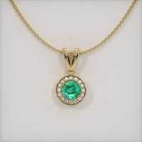 0.83 Ct. Emerald Pendant, 18K Yellow Gold 1