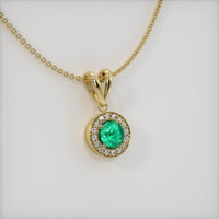 0.83 Ct. Emerald Pendant, 18K Yellow Gold 2