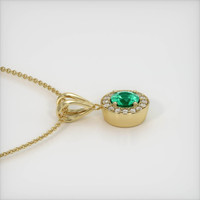 0.83 Ct. Emerald Pendant, 18K Yellow Gold 3