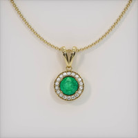 0.99 Ct. Emerald Pendant, 18K Yellow Gold 1