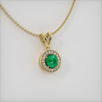 0.99 Ct. Emerald Pendant, 18K Yellow Gold 2