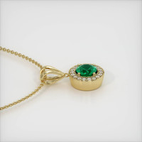 0.99 Ct. Emerald Pendant, 18K Yellow Gold 3