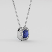 2.04 Ct. Blue Sapphire Pendant, Platinum 950 2