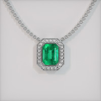 1.55 Ct. Emerald Pendant, Platinum 950 1