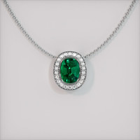 1.38 Ct. Emerald Pendant, Platinum 950 1