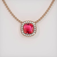 1.21 Ct. Padparadscha Sapphire Pendant, 14K Rose Gold 1