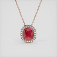 10.19 Ct. Purplish Red Ruby Pendant, 14K Rose Gold 1