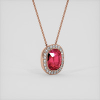 10.19 Ct. Purplish Red Ruby Pendant, 14K Rose Gold 2