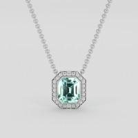 0.61 Ct. Emerald Pendant, Silver 1