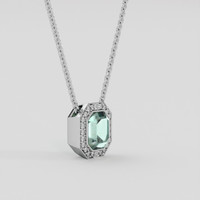 0.61 Ct. Emerald Pendant, Silver 2