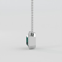 0.61 Ct. Emerald Pendant, Silver 3