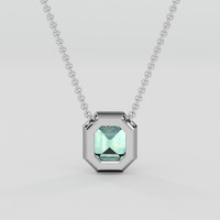 0.61 Ct. Emerald Pendant, Silver 4