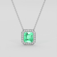 0.86 Ct. Emerald Pendant, Silver 1