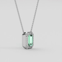 0.73 Ct. Green Beryl Pendant, Silver 2