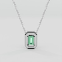 0.73 Ct. Green Beryl Pendant, Silver 4