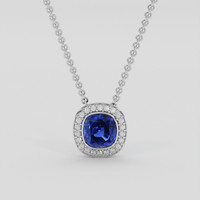 2.04 Ct. Blue Sapphire Pendant, 14K White Gold 1
