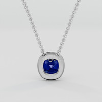 2.04 Ct. Blue Sapphire Pendant, 14K White Gold 4