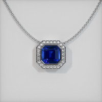 4.08 Ct. Sapphire Pendant, 14K White Gold 1