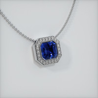 4.08 Ct. Sapphire Pendant, 14K White Gold 2