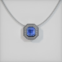 3.59 Ct. Sapphire Pendant, 14K White Gold 1