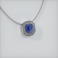 3.59 Ct. Sapphire Pendant, 14K White Gold 2